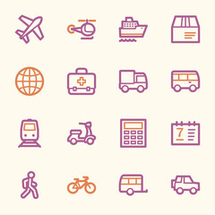 Transport web icons set