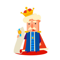 King Cartoon Emotion Vector Illustration Set