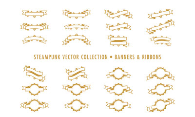 Steampunk Collection (isolated on white) - Banners & Ribbons