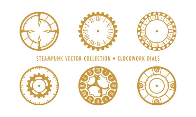 Steampunk Collection (isolated on white) - Clockwork Dials