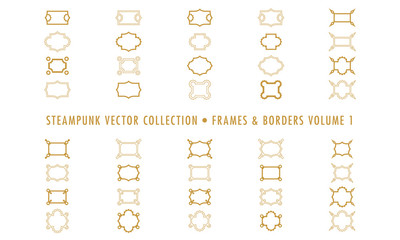 Steampunk Collection (isolated on white) - Frames & Borders Volume 1