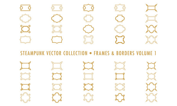 Steampunk Collection (isolated on white) - Frames & Borders Volume 1