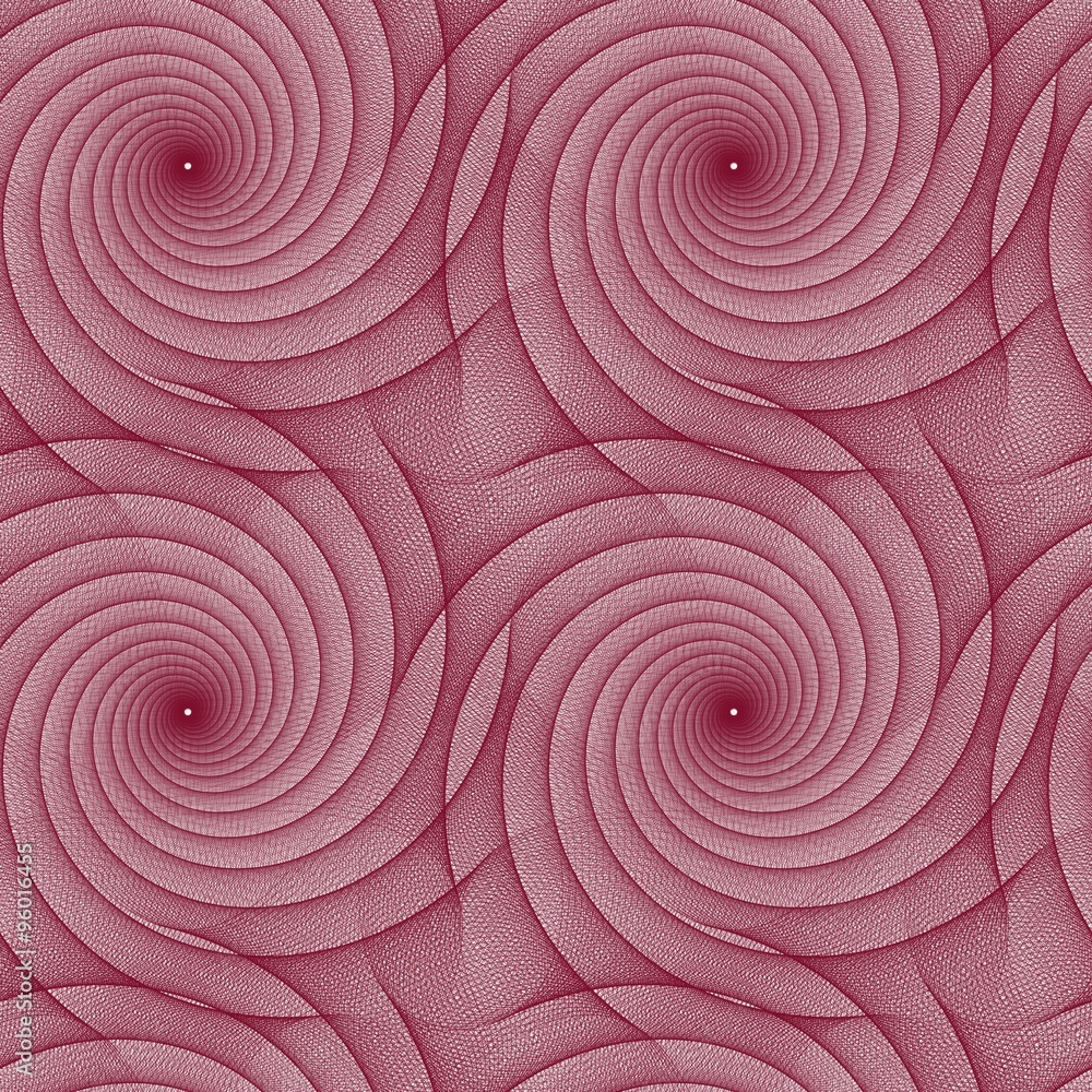 Poster maroon repeating fractal curved line pattern