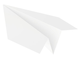 Paper plane. Isolated on white background. Clean 3d render