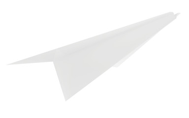 Fototapeta na wymiar Gray paper plane. Isolated on white background