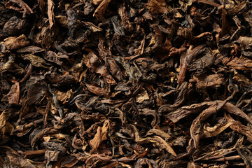 Dried black tea leaves