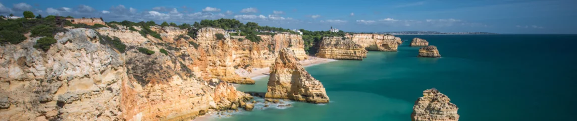 Verduisterende rolgordijnen zonder boren Marinha Beach, Algarve, Portugal Praia da Marinha, Algarve, Portugal