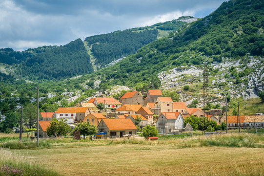 Njegusi historical village in Montenegro