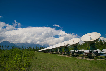Radio telescope in the mountains