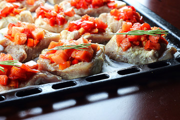 steak in a frying pan
