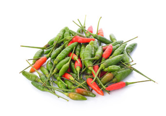 chili on white background