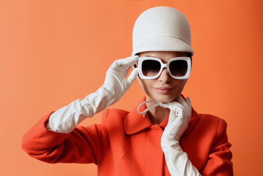 Girl at the classic image of 60s