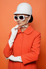 Girl at the classic image of 60s