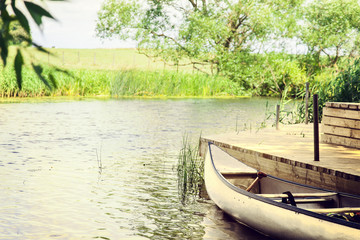 Obraz na płótnie Canvas Summer canoe