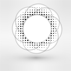 Circle halftone vector element for your design. Technology circle with place for text.