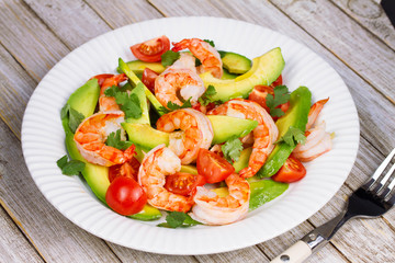 Shrimp and avocado salad