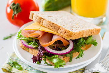 Ham and cheese sandwich