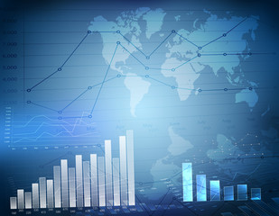 Business graph world map