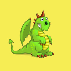 Spotted dragon on a green background