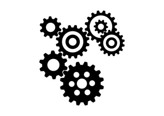 Black industrial icon on white background