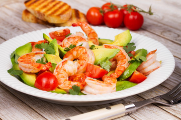 Shrimp and avocado salad