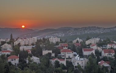 Sunset on the hills of Jerusalem, Israel