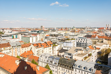 Fototapeta na wymiar Aerial view over Munich