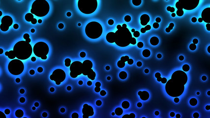 Abstract Black Glowing Particles Illustration - Blue