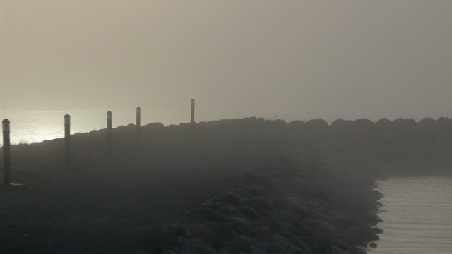 A small port or a fod in the beach. This is where boats docked at seaside