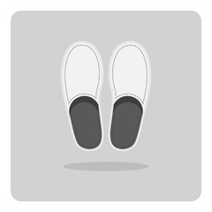 Vector of flat icon, Bedroom slippers  on isolated background