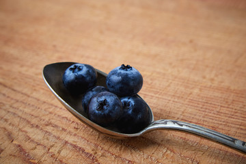 blueberry in a spoon