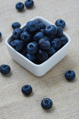 blueberries on table
