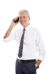 Businessman making call