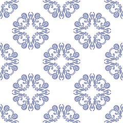 seamless blue abstract floral pattern