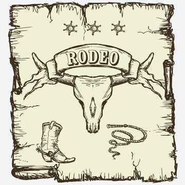 Retro style Rodeo  poster