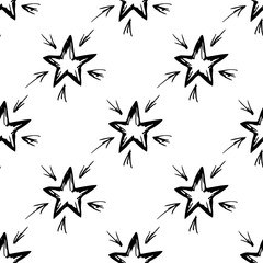 Seamless pattern hand-drawn star