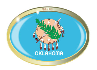Oklahoma State Flag Oval Button