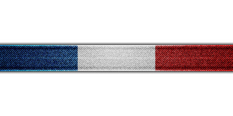 France flag denim ribbon