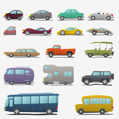 Cartoon cars set