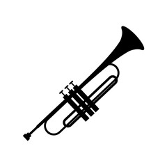 Trumpet simple black icon - obrazy, fototapety, plakaty