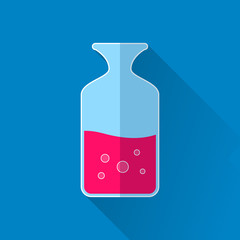 Chemical test tube colored icon