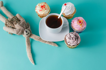 breakfst concept with rabbit doll