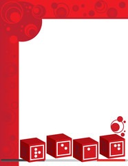 Braille Red Block Border Background