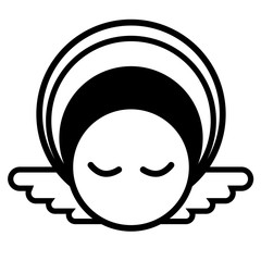 Linear and outlined angel icon