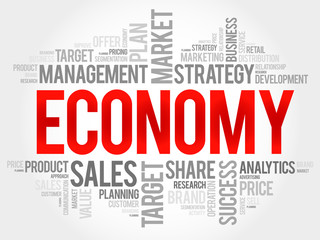 ECONOMY word cloud, business concept