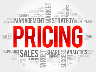 Pricing word cloud, business concept