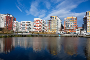 Fototapeta na wymiar Modern apartment in the city Vasteras, Sweden.
