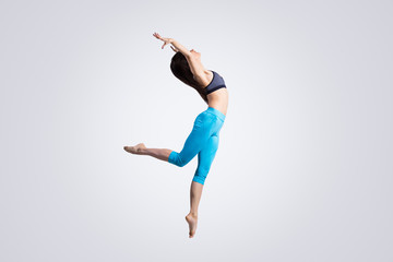 Energetic girl dancing