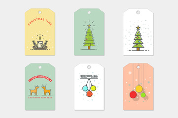 Set of Christmas Cards. Stock vector.