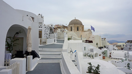 traditional greece architecutre in oia on santorini island